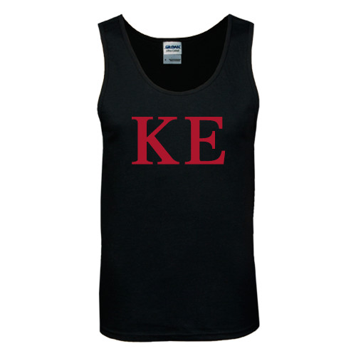Black Tank Top-One Color Greek Letters
