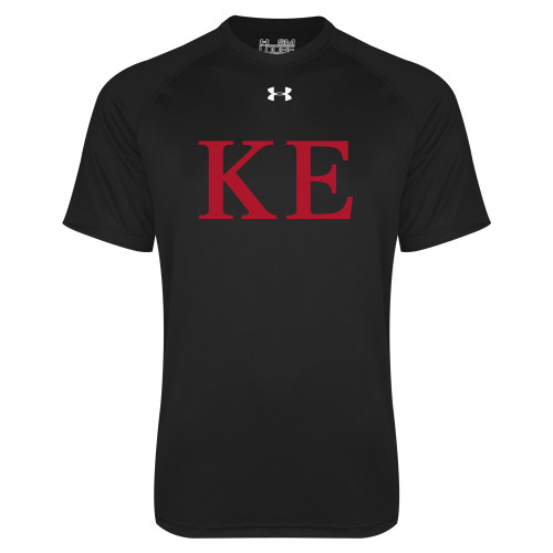 Under Armour Black Tech Tee-One Color Greek Letters