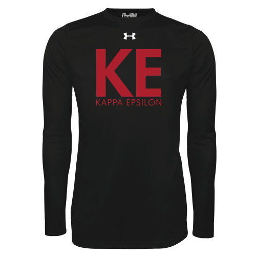 Under Armour Black Long Sleeve Tech Tee-KE Kappa Epsilon Stacked