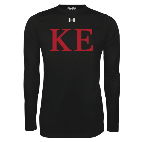 Under Armour Black Long Sleeve Tech Tee-One Color Greek Letters