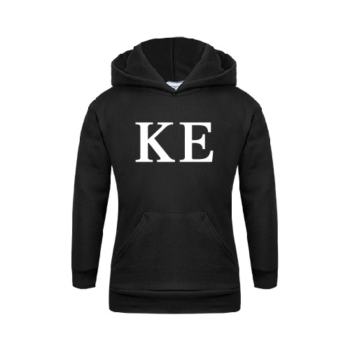 Youth Black Fleece Hoodie-One Color Greek Letters