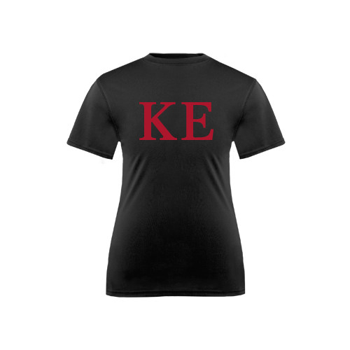 Youth Performance Black Tee-One Color Greek Letters