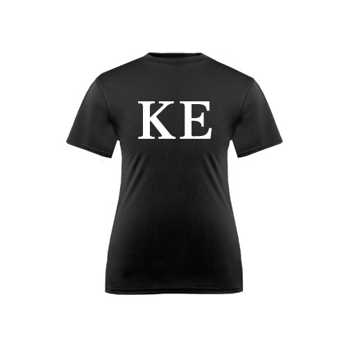 Youth Performance Black Tee-One Color Greek Letters