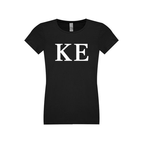 Next Level Girls Black Fashion Fit T Shirt-One Color Greek Letters