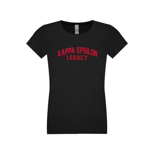 Next Level Girls Black Fashion Fit T Shirt-Legacy