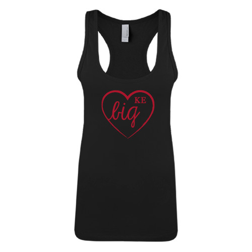 Next Level Womens Black Racerback Tank -Big in Heart