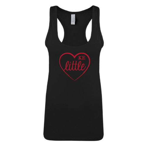 Next Level Womens Black Racerback Tank -Little in Heart