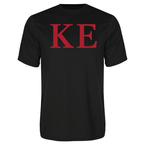 Black Performance Tee-One Color Greek Letters