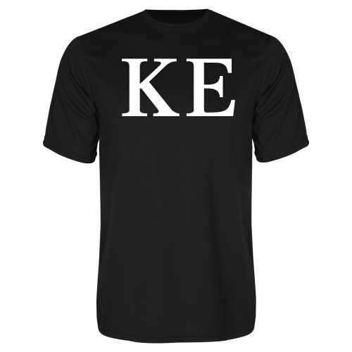 Black Performance Tee-One Color Greek Letters