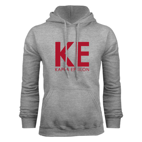 Grey Fleece Hoodie-KE Kappa Epsilon Stacked