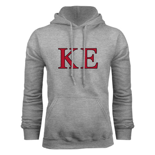 Grey Fleece Hoodie-Two Color Greek Letters