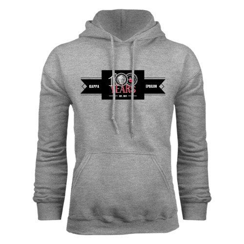 Grey Fleece Hoodie-100 Years Logo