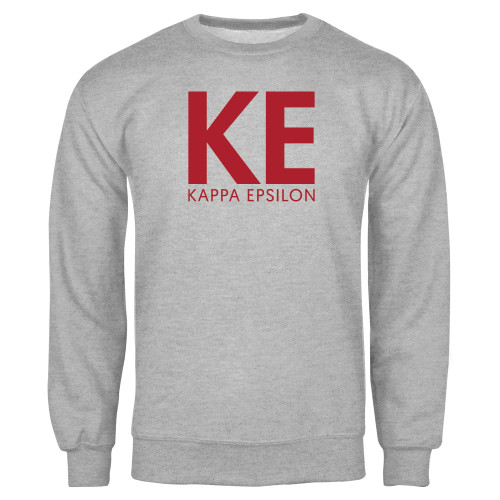 Grey Fleece Crew-KE Kappa Epsilon Stacked
