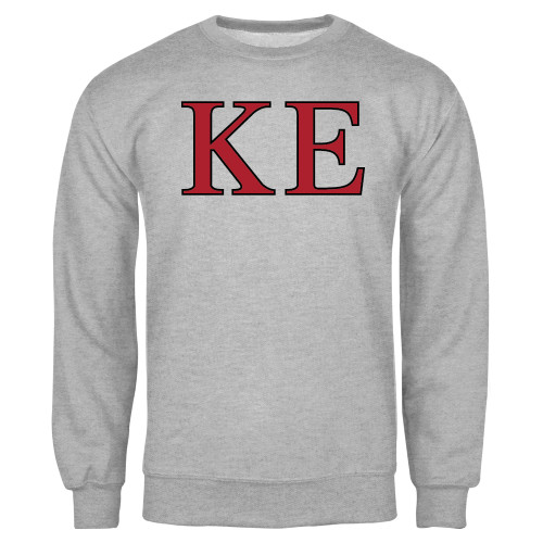 Grey Fleece Crew-Two Color Greek Letters