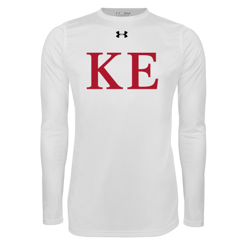 Under Armour White Long Sleeve Tech Tee-One Color Greek Letters