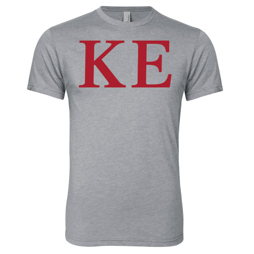  Next Level Heather Grey Triblend Tee - One Color Greek Letters