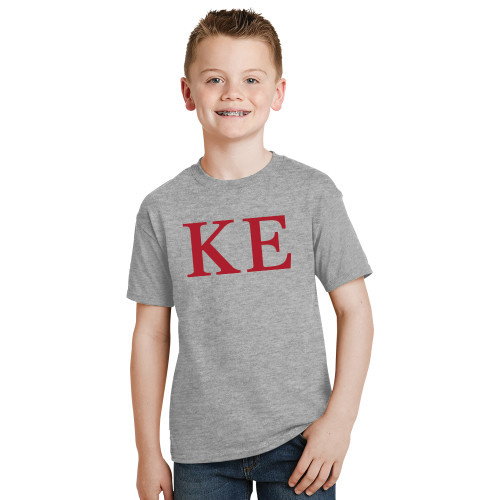 Youth Grey T-Shirt-One Color Greek Letters