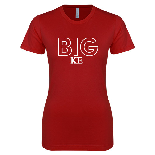 Next Level Womens Cardinal Boyfriend Tee-Block Letters w/ Pattern Big