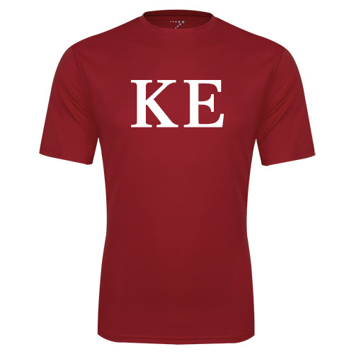Cardinal Performance Tee-One Color Greek Letters