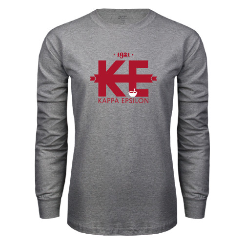 Grey Long Sleeve T Shirt-Primary Mark w/out Text