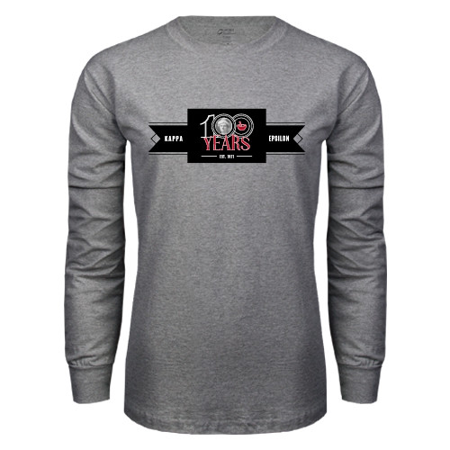 Grey Long Sleeve T Shirt-100 Years Logo