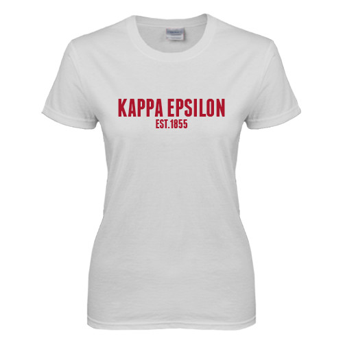 Womens White Short Sleeve Tee-Est Year