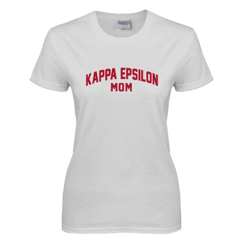 Womens White Short Sleeve Tee-Mom