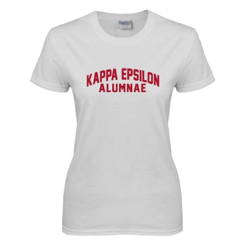 Womens White Short Sleeve Tee-Alumnae