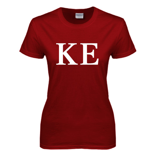 Next Level Womens Cardinal Short Sleeve Tee-One Color Greek Letters