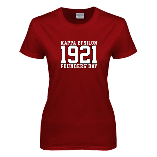 Next Level Womens Cardinal Short Sleeve Tee-Founders Day Jersey