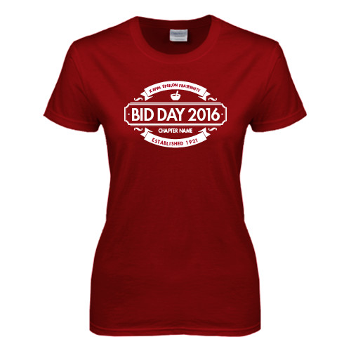 Next Level Womens Cardinal Short Sleeve Tee-Bid Day Personalized Year