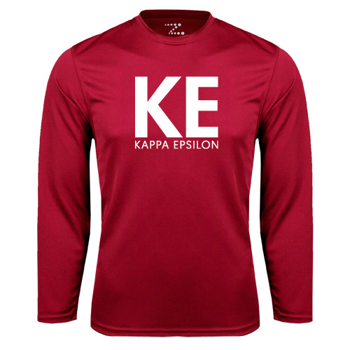 Cardinal Performance Long Sleeve Shirt-KE Kappa Epsilon Stacked