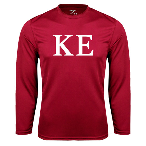 Cardinal Performance Long Sleeve Shirt-One Color Greek Letters