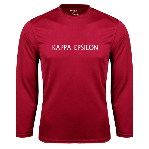 Cardinal Performance Long Sleeve Shirt-Kappa Epsilon Flat