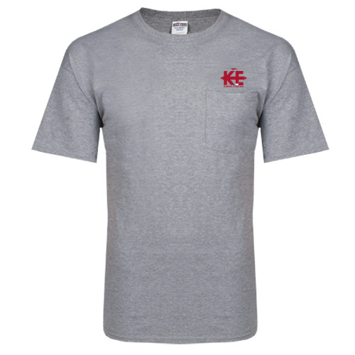  Grey 50/50 T Shirt w/Pocket - Primary Mark w/out Text