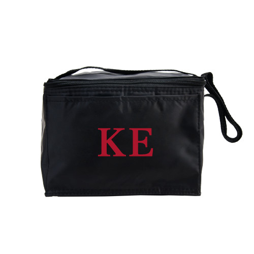  Six Pack Black Cooler - One Color Greek Letters