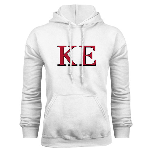 White Fleece Hoodie-Two Color Greek Letters