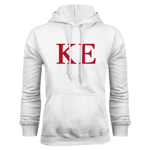 White Fleece Hoodie-One Color Greek Letters
