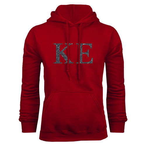 Cardinal Fleece Hoodie-Greek Letters Glitter