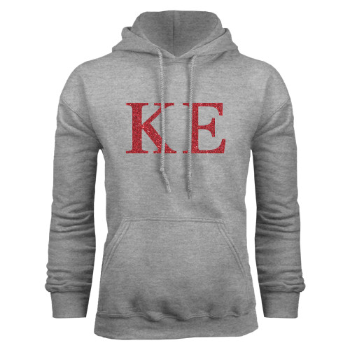 Grey Fleece Hoodie-Greek Letters Glitter