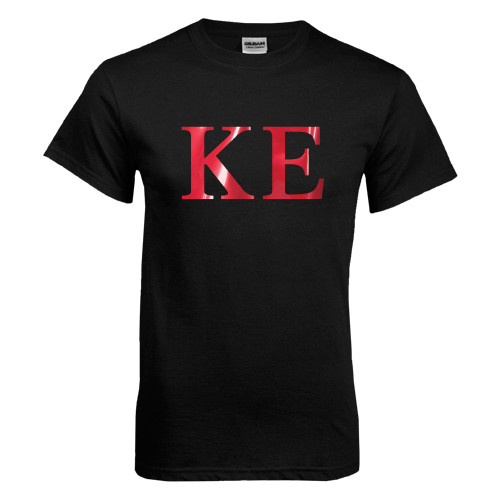 Black T Shirt-Greek Letters Foil