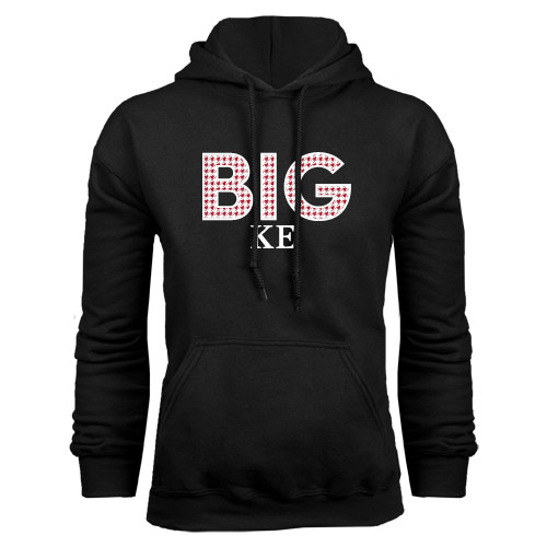 Black Fleece Hoodie-Block Letters w/ Pattern Big
