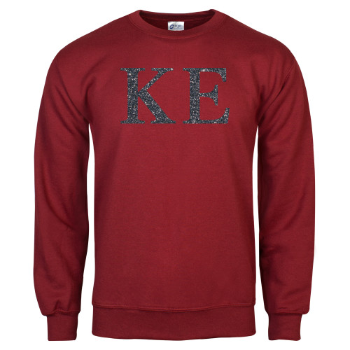 Cardinal Fleece Crew-Greek Letters Glitter