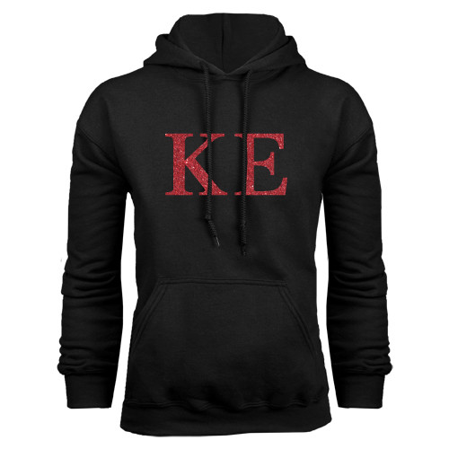 Black Fleece Hoodie-Greek Letters Glitter