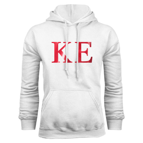 White Fleece Hoodie-Greek Letters Foil