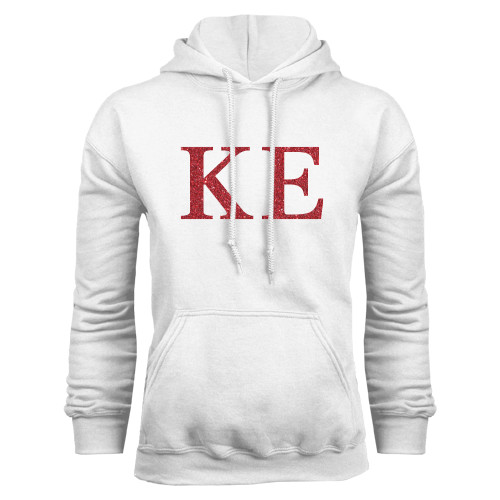 White Fleece Hoodie-Greek Letters Glitter
