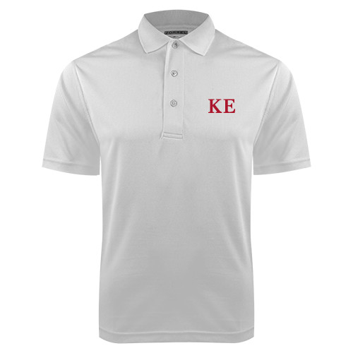 White Dry Mesh Polo-One Color Greek Letters