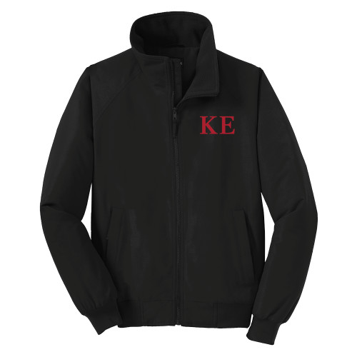 Black Charger Jacket-One Color Greek Letters