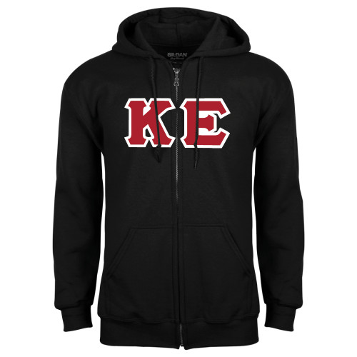  Black Fleece Full Zip Hoodie - Greek Letters Tackle Twill