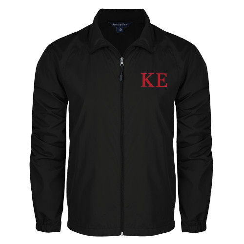 Black Full Zip Wind Jacket-One Color Greek Letters